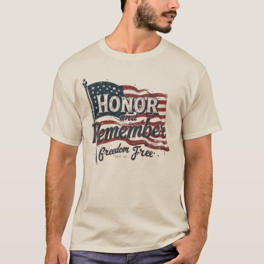 🇺🇸 Eer en Onthoud – Bold Memorial Day Design T-shirt (Voorkant)