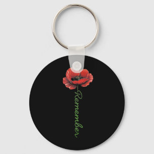 Eer en Onthoud Poppy Flower Language Crew Summ Sleutelhanger