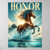 Eer galoppeert door sprankelende vrijheid poster (Voorkant)