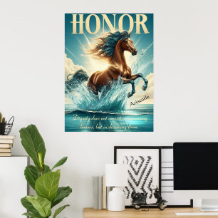 Eer galoppeert door sprankelende vrijheid poster