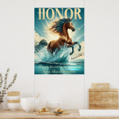 Eer galoppeert door sprankelende vrijheid poster (Keuken)