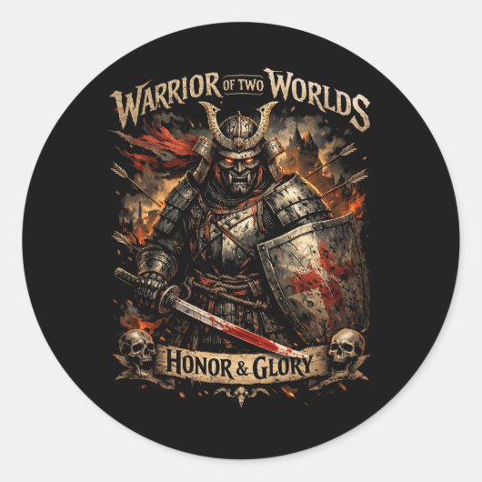 Eer & Glorie Ronde Sticker (Voorkant)