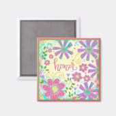 Eer Hart Bloemen Moderne Inspirivity Magneet (Voorkant / Achterkant)