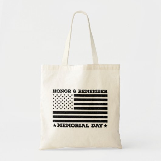 Eer Herdenk Memorial Day Patriottisch Ontwerp Grap Tote Bag (Voorkant)