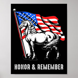 Eer Herinnering Patriottische Paard Amerikaanse Vl Poster