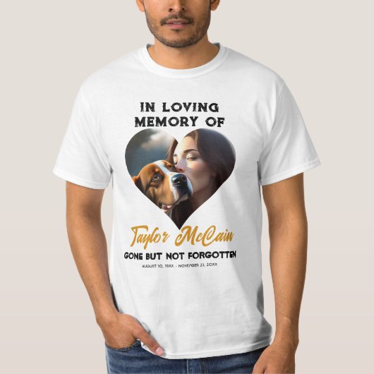 Eer hun Geheugen: Custom hart Photo Memorial T-shirt (Voorkant)
