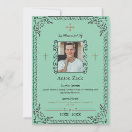 Eer hun nagedachtenis: begrafenisuitnodiging kaart