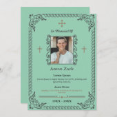 Eer hun nagedachtenis:  begrafenisuitnodiging kaart (Voorkant / Achterkant)