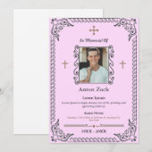 Eer hun nagedachtenis: begrafenisuitnodiging kaart (Voorkant / Achterkant)