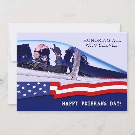 Eer iedereen die gediend heeft. Veterans Day Flat  Kaart (Voorkant)