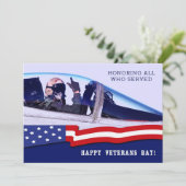 Eer iedereen die gediend heeft. Veterans Day Flat  Kaart (Staand voorkant)