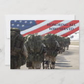 Eer iedereen die gediend heeft. Veterans Day Flat  Kaart (Voorkant)