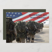 Eer iedereen die gediend heeft. Veterans Day Flat  Kaart (Voorkant / Achterkant)