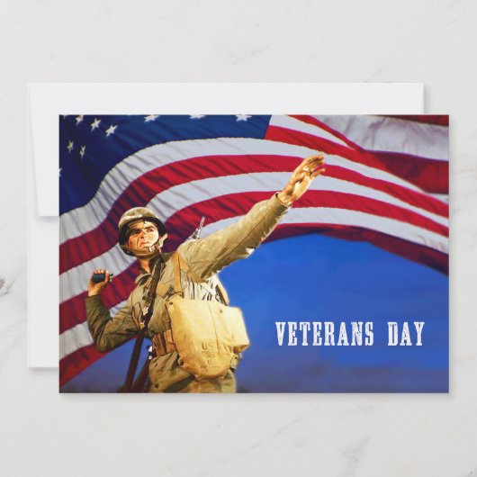 Eer iedereen die gediend heeft. Veterans Day Flat Kaart (Voorkant)