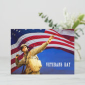 Eer iedereen die gediend heeft. Veterans Day Flat  Kaart (Staand voorkant)