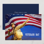 Eer iedereen die gediend heeft. Veterans Day Flat  Kaart (Voorkant / Achterkant)