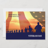 Eer iedereen die gediend heeft. Veterans Day Flat Kaart (Voorkant)