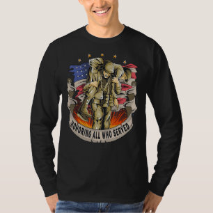 Eer iedereen die ons gediend heeft Veteran Patriot T-shirt