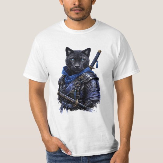 Eer in elke slag – Black Panther Samurai T-shirt (Voorkant)