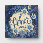 Eer Inspirerend Hart Bloemen Blauw Fotoplaat (Voorkant)