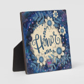 Eer Inspirerend Hart Bloemen Blauw Fotoplaat (Voorkant)