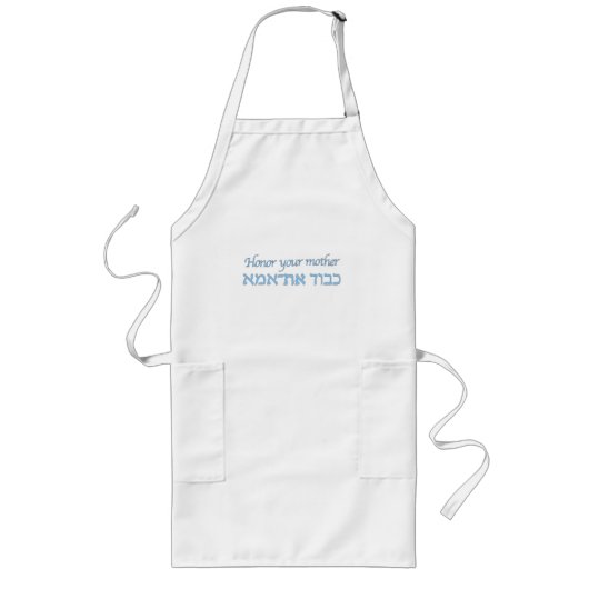 Eer je moeder joods Apron Lang Schort (Voorkant)