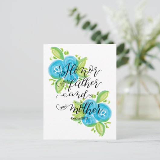 Eer je vader en moeder briefkaart (Staand voorkant)