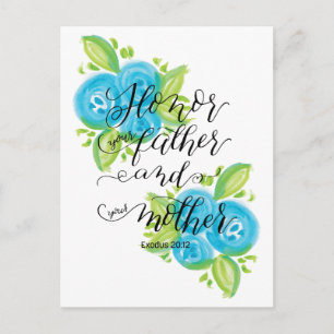 Eer je vader en moeder briefkaart
