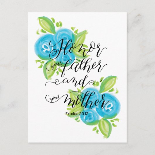 Eer je vader en moeder briefkaart (Voorkant)