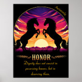 Eer keert zich tegen de vurige hemel van Sunset Poster (Voorkant)