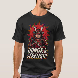 Eer Kracht Vintage Samoerai Krijger T-shirt