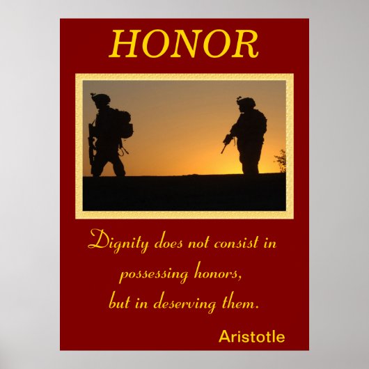 Eer leeft binnen de nobele moed van het leger poster (Voorkant)