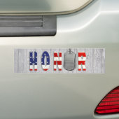 eer militaire hondentags op hout bumpersticker (Op auto)