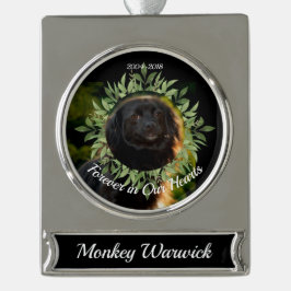 Eer ons huisdier Memorial Ornament Verzilverd Banner Ornament