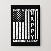 Eer Onthoud Happy Memorial Day Amerikaanse vlag Button (Voorkant)