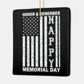 Eer Onthoud Happy Memorial Day Amerikaanse vlag Keramisch Ornament (Links)