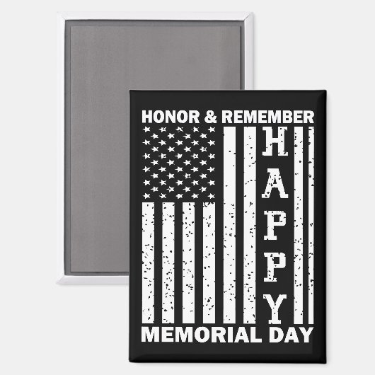 Eer Onthoud Happy Memorial Day Amerikaanse vlag Magneet (Voorkant / Achterkant)