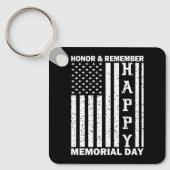 Eer Onthoud Happy Memorial Day Amerikaanse vlag Sleutelhanger (Voorkant)