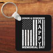Eer Onthoud Happy Memorial Day Amerikaanse vlag Sleutelhanger (Voorkant)