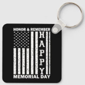 Eer Onthoud Happy Memorial Day Amerikaanse vlag Sleutelhanger (Achterkant)