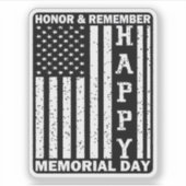 Eer Onthoud Happy Memorial Day Amerikaanse vlag Sticker (Voorkant)