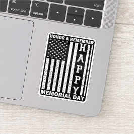 Eer Onthoud Happy Memorial Day Amerikaanse vlag Sticker