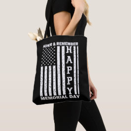 Eer Onthoud Happy Memorial Day Amerikaanse vlag Tote Bag