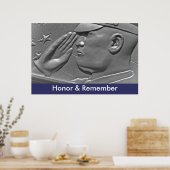 Eer & Onthoud Militair Held Poster (Keuken)