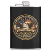 Eer Onze Helden Militaire Munt Patriottische Fles Heupfles (Voorkant)