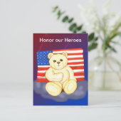 Eer onze Heroes Teddy Briefkaart (Staand voorkant)