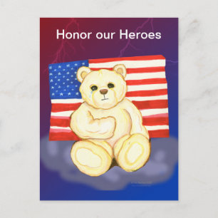 Eer onze Heroes Teddy Briefkaart