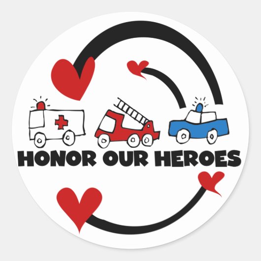 Eer onze Heroes Tshirts en Gifts Ronde Sticker (Voorkant)