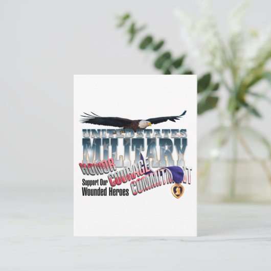 Eer onze militaire helden briefkaart (Staand voorkant)