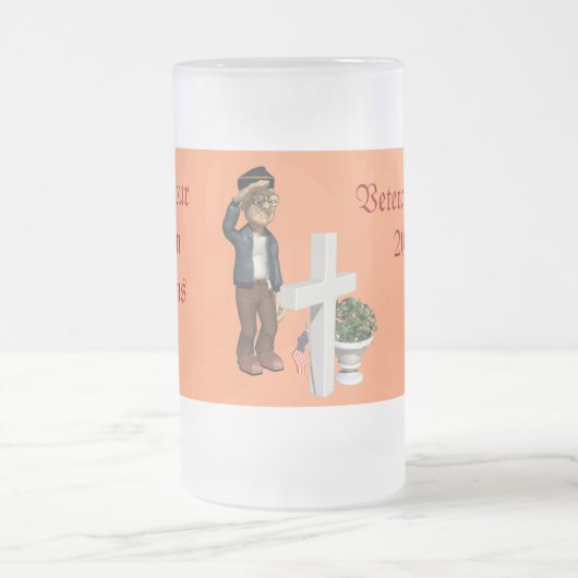 Eer onze veteranen - matglas bierpul (Center)